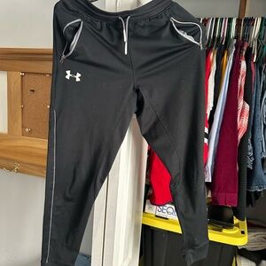 Under Armour Black Joggers with Silver Trim - Kids